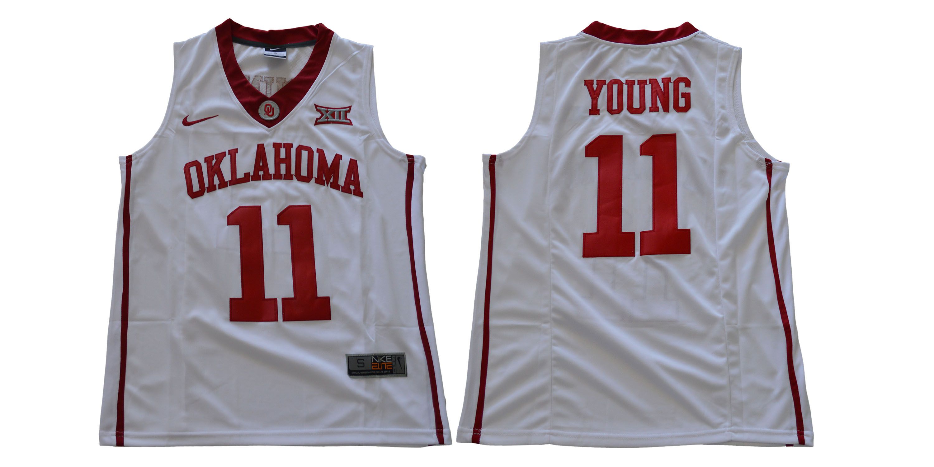 Men Oklahoma Sooners 11 Young White Nike NCAA Jerseys